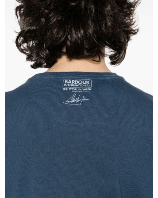 Barbour X Steve Mcqueen T-shirt Met Logoprint in het Blue voor heren