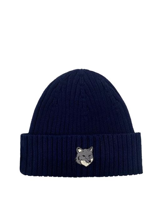 メンズ Maison Kitsuné フォックスヘッド ビーニー Blue