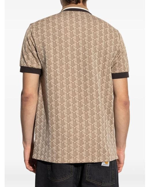 メンズ Lacoste ジオメトリック ポロシャツ Natural