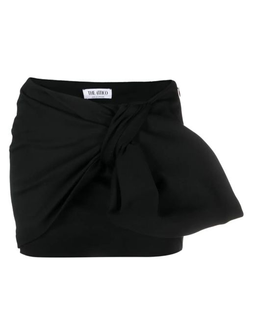 The Attico Black Daiki Tie-Knit Mini Skirt