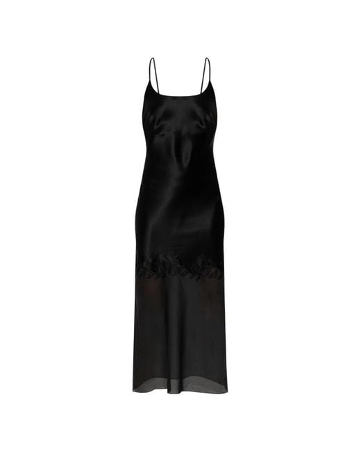 By Malene Birger Black Camilla Embroidered-Leaf Maxi Dress