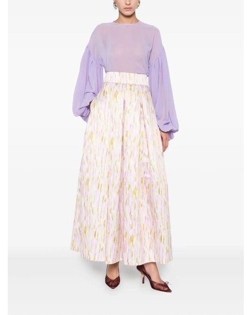 GIADA CURTI Natural Abstract-Pattern Skirt