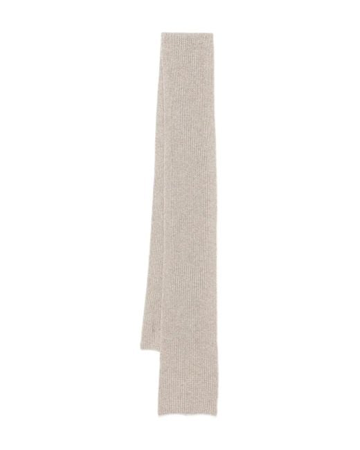 N.Peal Cashmere リブ スカーフ White