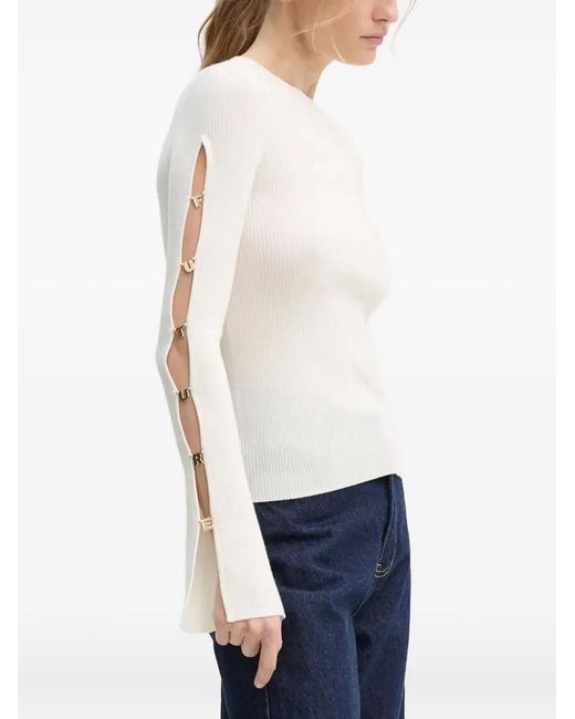 From Future Blue Slit-Sleeve Sweater