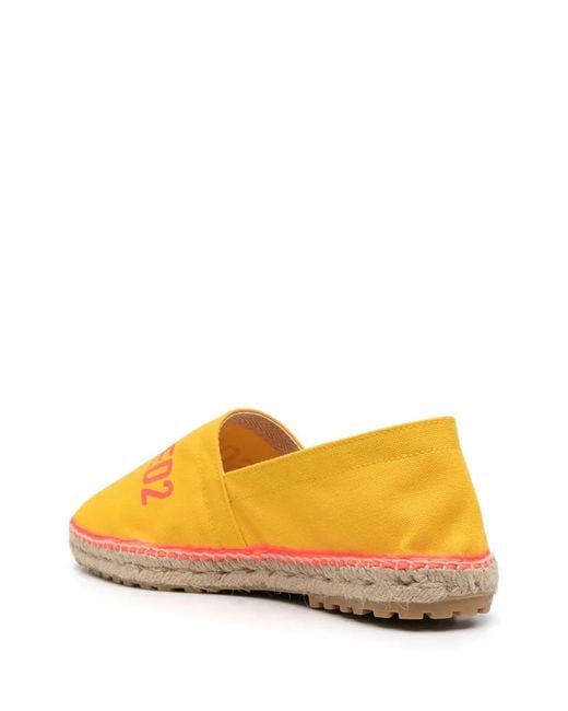 DSquared² Yellow Logo-Print Espadrilles for men
