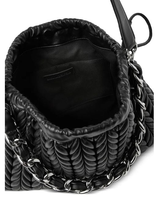 Karl Lagerfeld Black Medium K/Weave Shoulder Bag