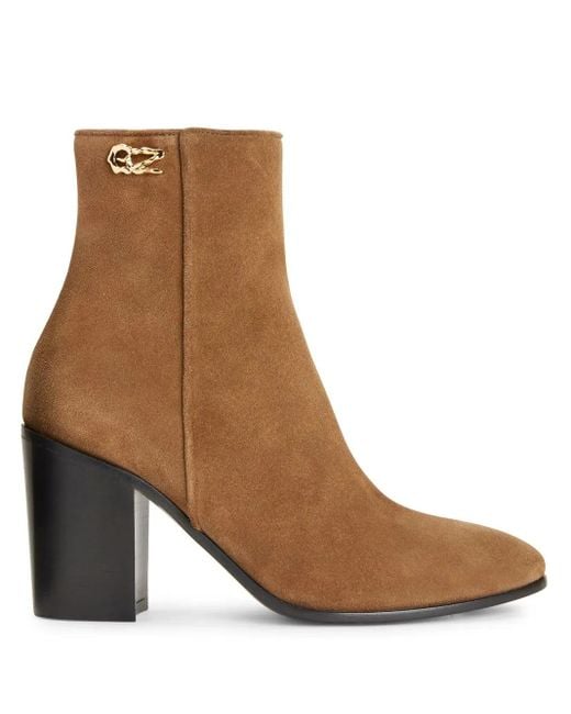 Giuseppe Zanotti Brown 80Mm Enriette Ankle Boots