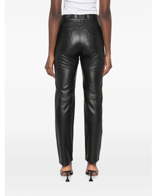 Blazé Milano Gray Leather Trousers