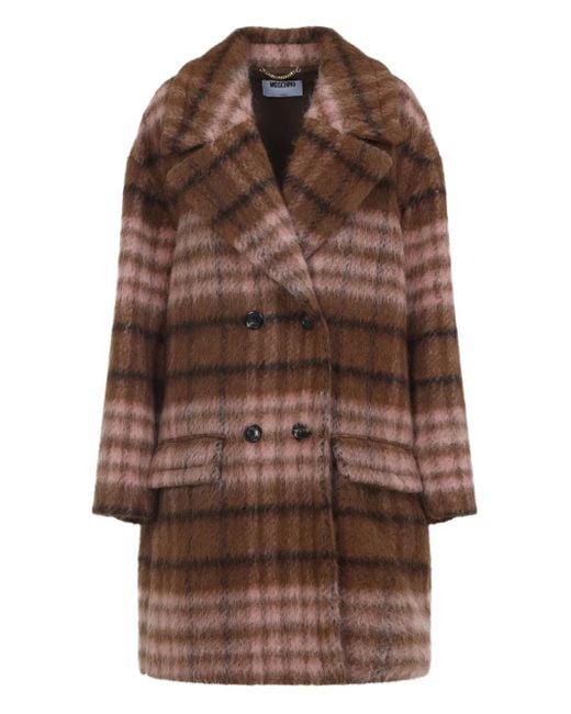 Abrigo a cuadros Moschino de color Brown