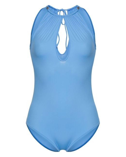 Bottega Veneta Blue Keyhole-neck Swimsuit