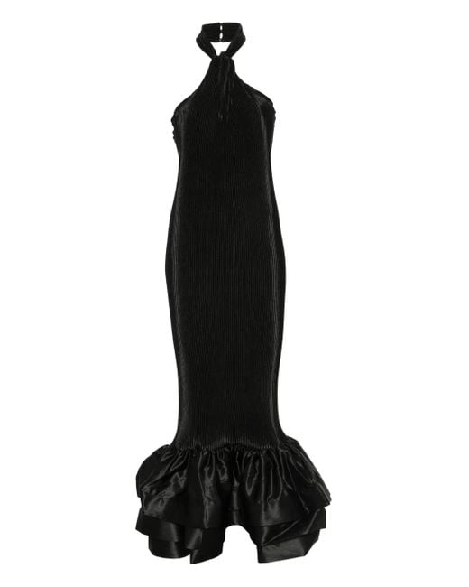 L'idée Black Soho Ruffled Maxi Dress