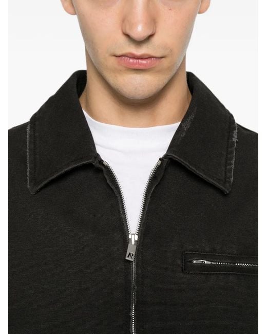 Represent Black Worker Distressed-Effect Denim Jacket for men