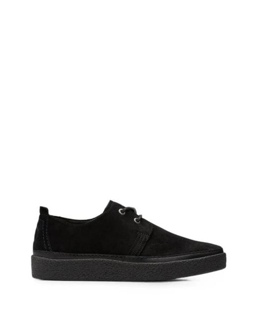 Clarks Black Clarkwood Low Suede Shoes for men