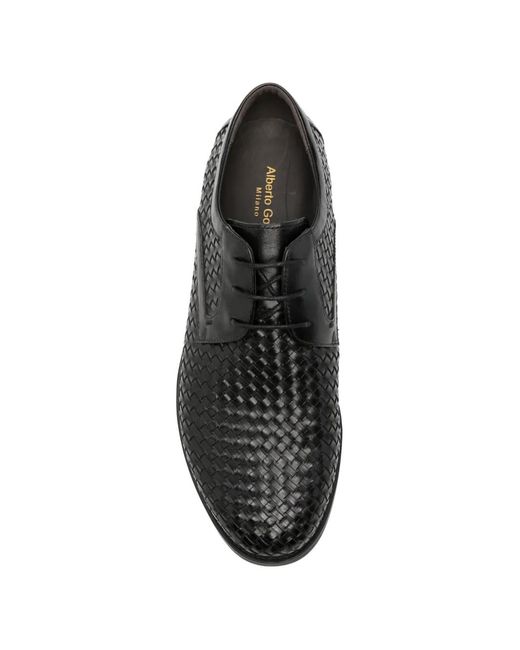 Derby Stringate di Alberto Gozzi in Black da Uomo