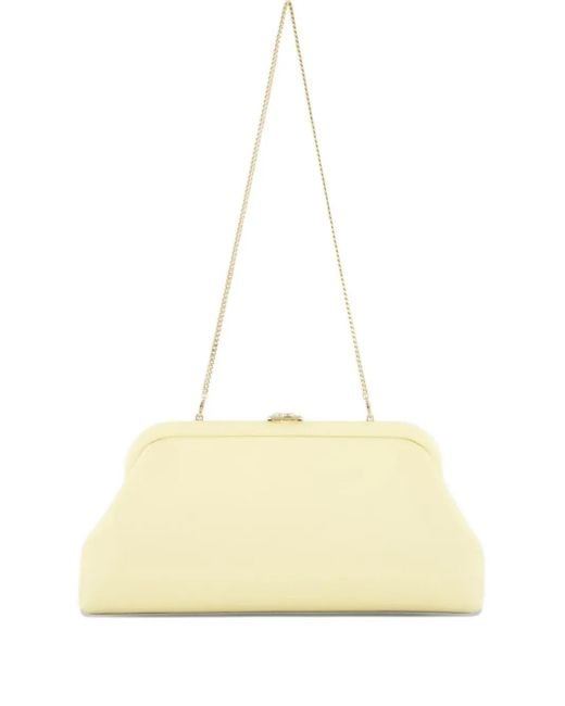 Jimmy Choo Natural Mini Skylar Shoulder-Chain Leather Clutch Bag