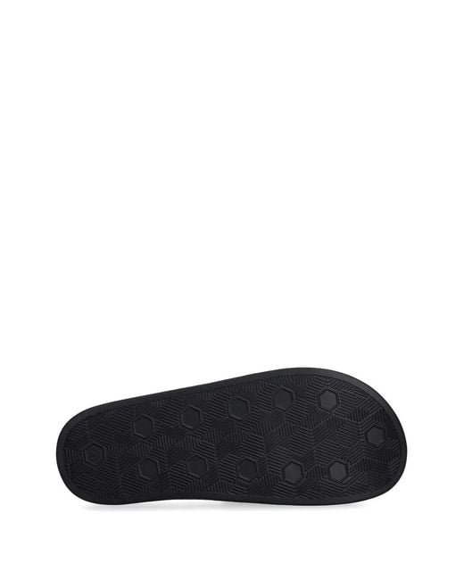 Just Cavalli Black Logo-Embossed Slides