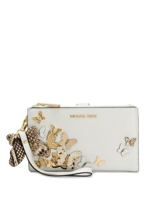 MICHAEL Michael Kors White Butterfly Embellished Wallet