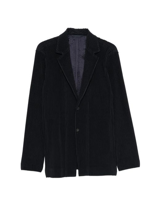 Homme Plissé Issey Miyake Blue Pleated Blazer for men