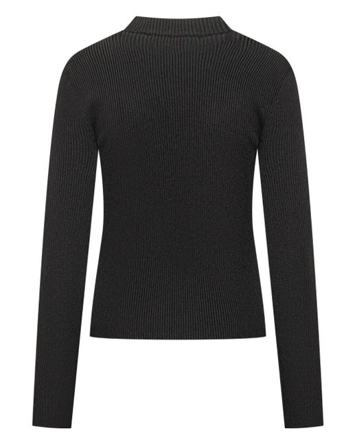 Givenchy Black Ribbed Logo-Jacquard Sweater