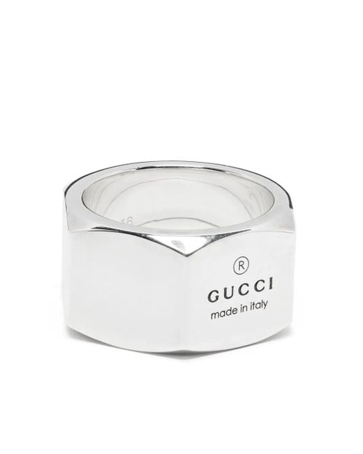 Gucci White Trademark Ring for men