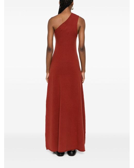 Extreme Cashmere Asymmetrische Maxi-jurk in het Red