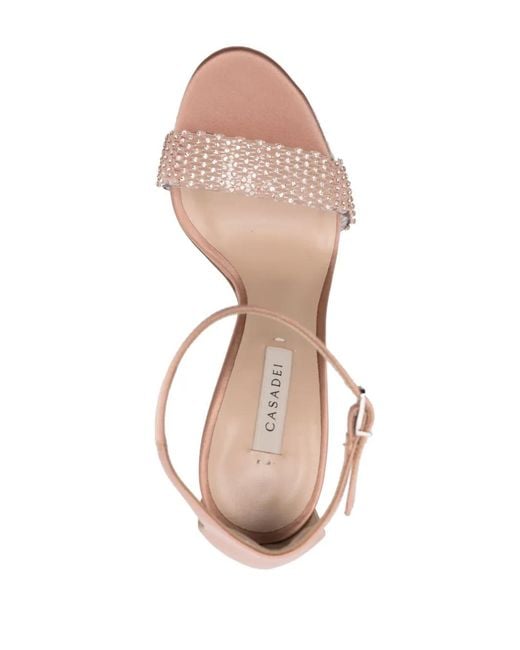 Casadei Pink 100Mm Blade Twenties Satin Sandals