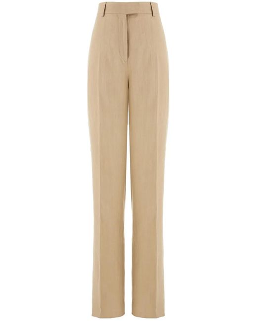 Ferragamo Natural Sand Tailored Trousers