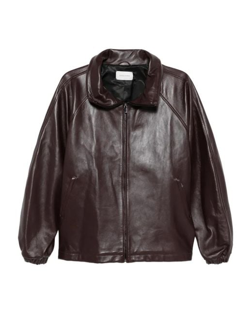 Magda Butrym Black Leather Zip-Up Jacket