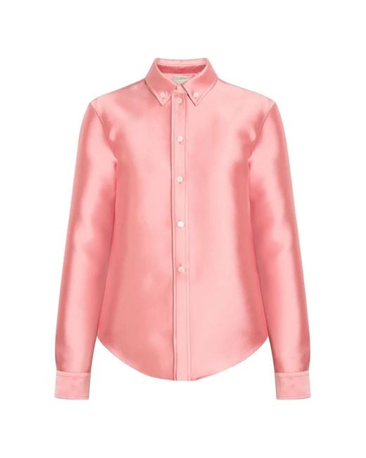Calvin Klein Pink Sophie Button-Down Satin Shirt