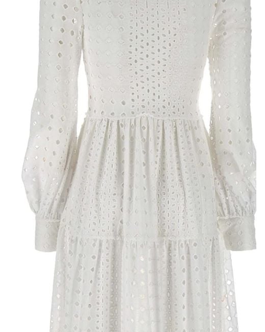 Abito Lungo Sangallo di LES FILLES D'EVA in White
