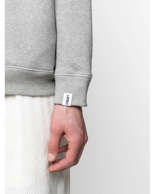 Mackintosh Gray Horizontal-Stripe Crew-Neck Sweatshirt for men