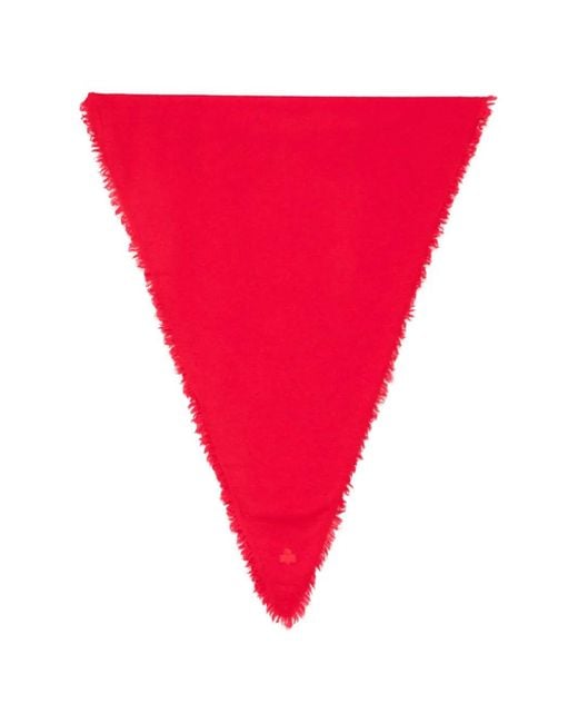 Isabel Marant Red Penina Frayed Scarf