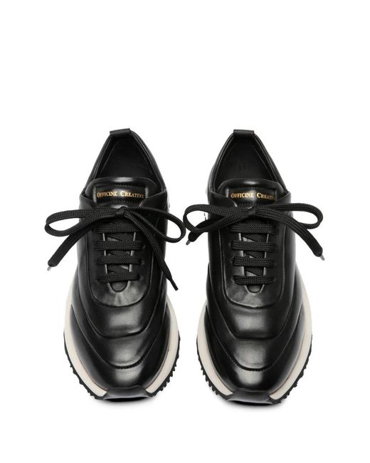Officine Creative Black Solstice 101 Leather Sneakers