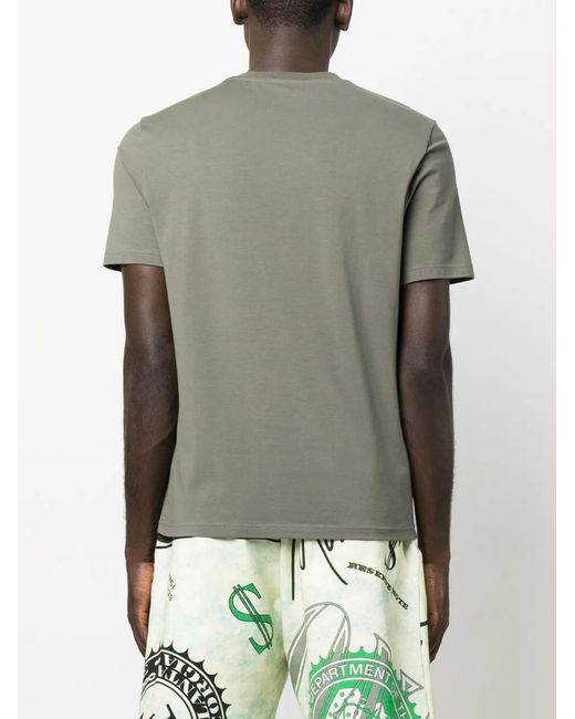 Moschino Gray Logo-Print Stretch-Cotton T-Shirt for men