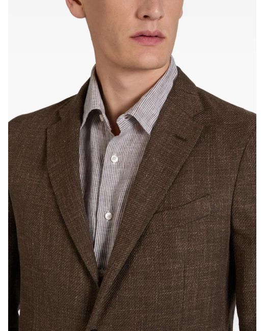Incotex Brown Mélange-Effect Blazer for men