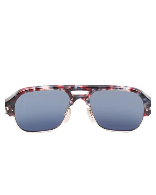 Thom Browne Metallic Patterned Pilot-Frame Sunglasses