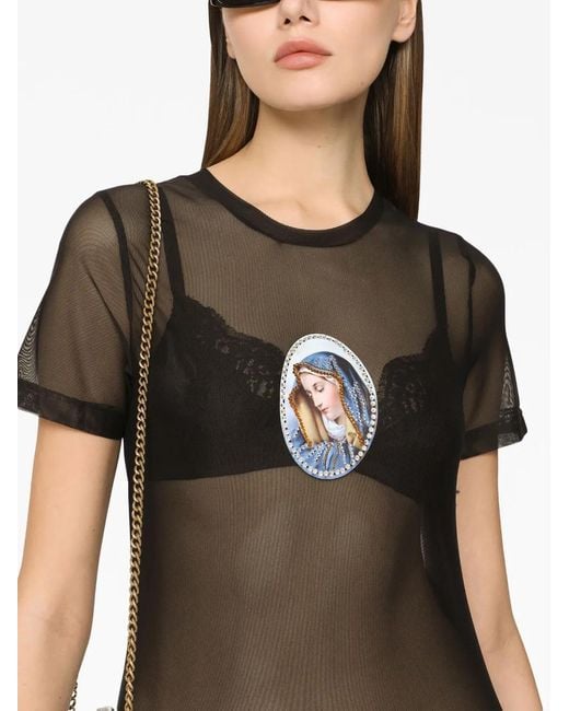 Dolce & Gabbana Black Mesh T-Shirt