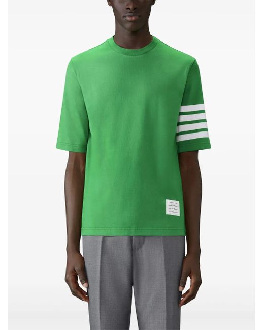 Thom Browne Green 4-Bar Round-Neck T-Shirt for men