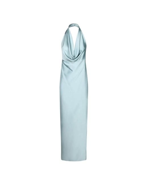 Blanca Vita Blue Cowl-Neck Maxi Dress