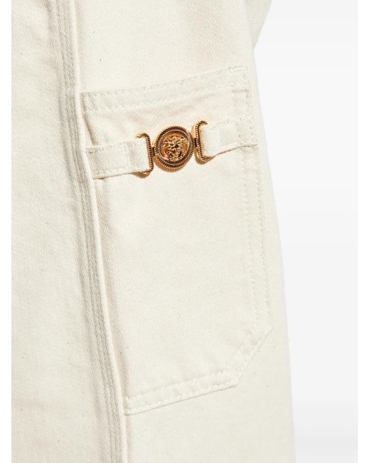 Versace Natural Logo-Patch Utility Trousers for men