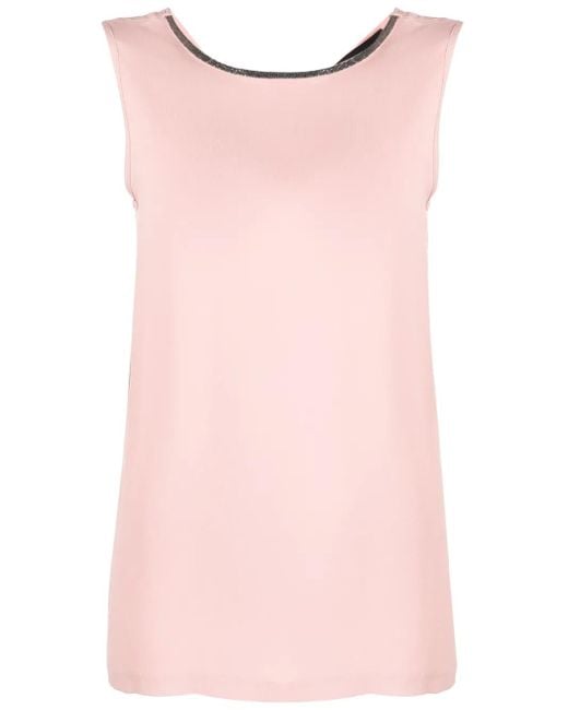 Fabiana Filippi Pink Bead-Embellished Silk Top