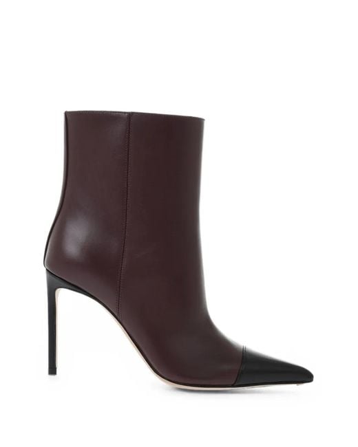 Francesco Russo Brown Contrast-Toe Ankle Boots