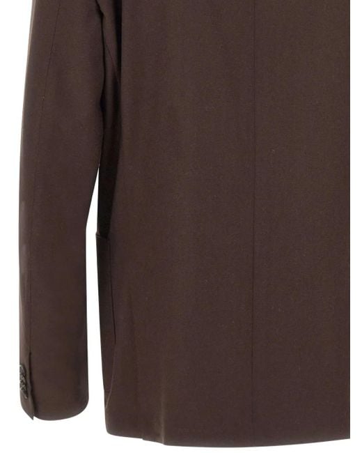 Corneliani Brown Two-Button Patch-Pocket Blazer for men