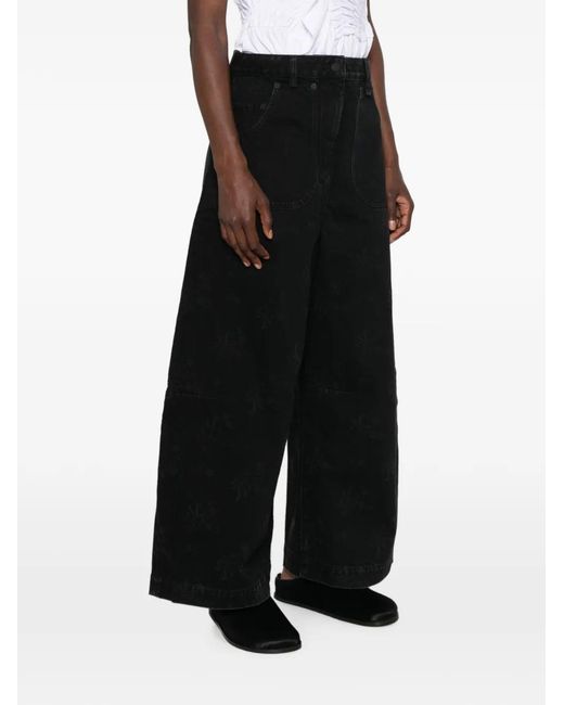Simone Rocha Black Logo-Patch Jeans
