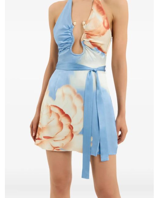 Robe Courte Perez À Fleurs Rebecca Vallance en coloris Blue