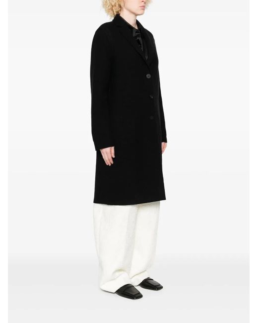 Harris Wharf London Black Button-Front Wool Coat