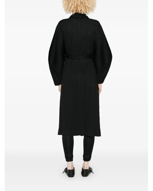 Pleats Please Issey Miyake Black Pleated Coat