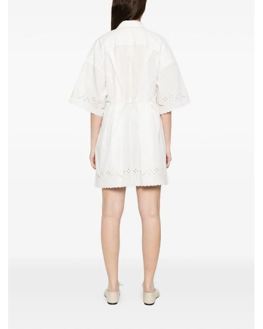 Forte_forte White Floral Embroidered Dress