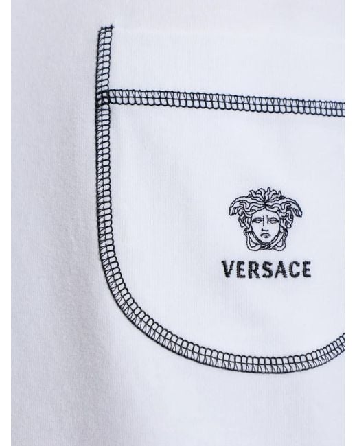 Versace White Medusa-Logo Long-Sleeve Top