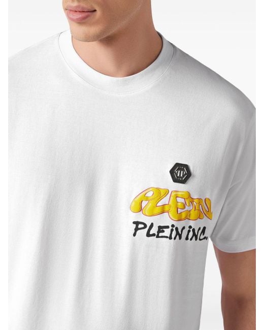 メンズ Philipp Plein Bombing Graffiti Tシャツ White
